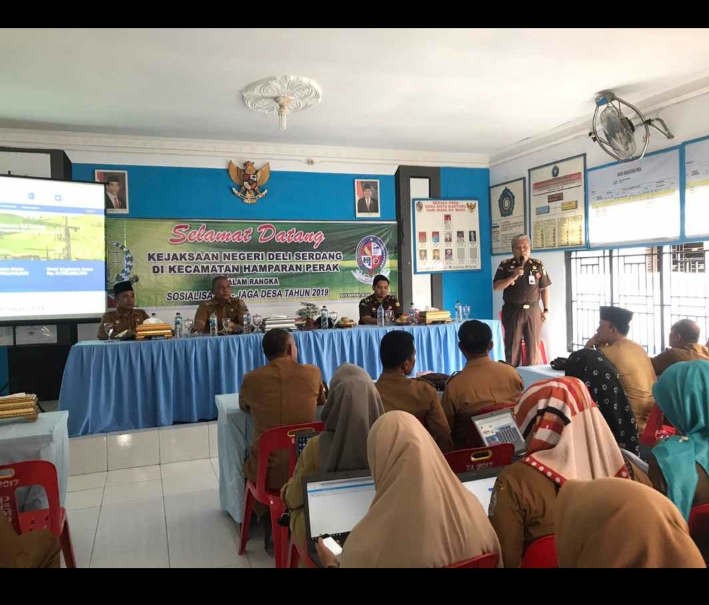 Road show Kajari DS, dalam rangka aktifasi e-JagaDesa di Desa Kota Rantang, Kec. Hamparan Perak Kab. Deli Serdang