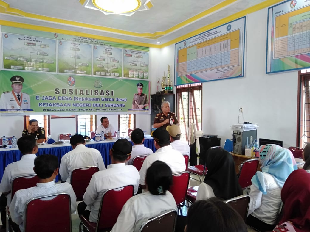  ROAD SHOW Kejaksaan Negeri Deli Serdang tentang Sosialisasi Program e- JAGA DESA ( JAKSA GARDA DESA) Di 2 (dua) Kecamatan, Kec. Galang Desa Kramat Gajah dan Kec. Pagar Merbau Desa Pagar Merbau II Kab. Deli Serdang.